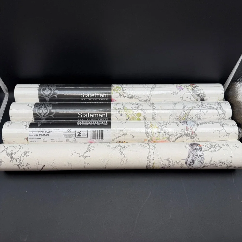 Holden Decor Statement Ornithology White/Multi Wallpaper 4 Rolls Bird Nature